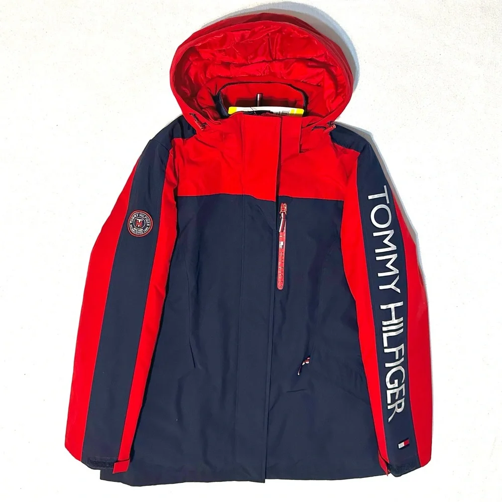 NWT TOMMY HILFIGER 3-in-1 ALL WEATHER SYSTEMS JACKET COAT RED NAVY Sz S